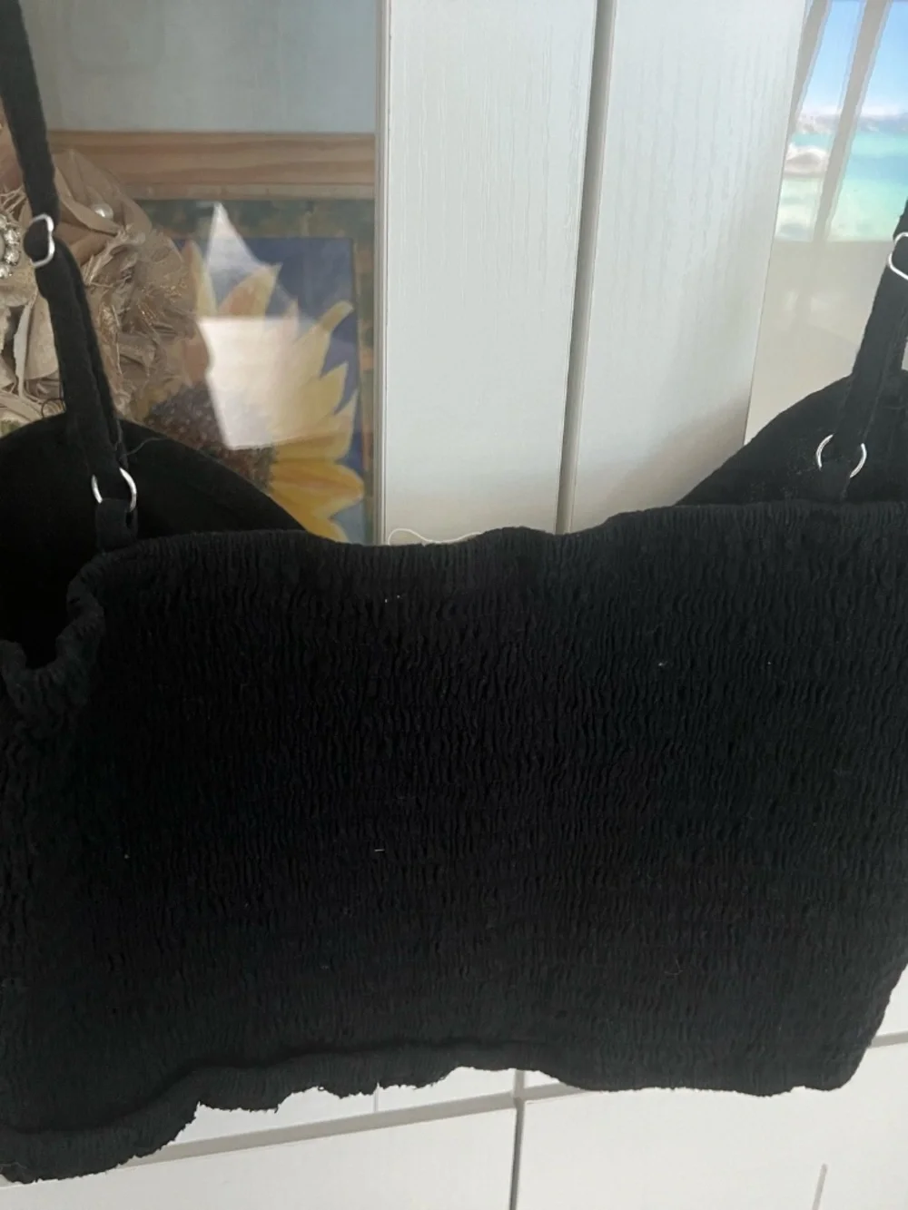 Black Crop Shirt, Size M